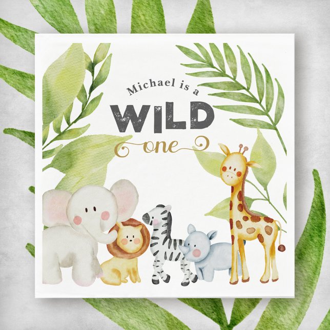 Servilleta De Papel Aniversario de la fauna salvaje de una jungla (Subido por el creador)