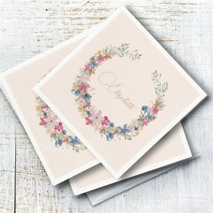 Servilleta De Papel Aniversario de la flor silvestre elegante