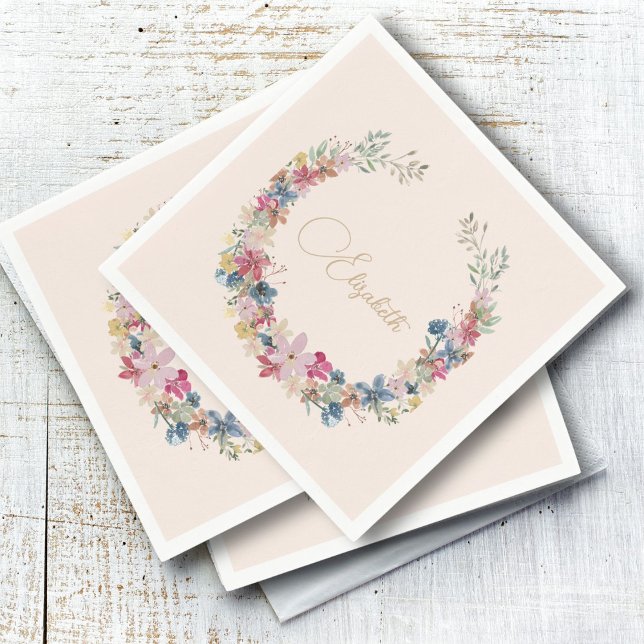Servilleta De Papel Aniversario de la flor silvestre elegante (Subido por el creador)