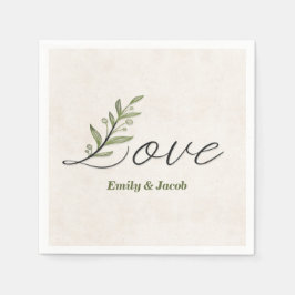 Servilleta De Papel Aniversario de la fuente de amor con hojas