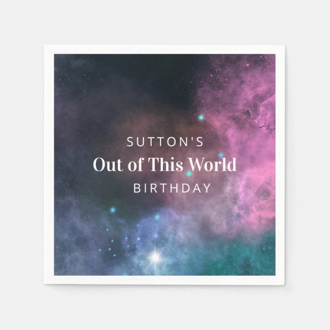 Servilleta De Papel Aniversario de la galaxia del Arcoiris (Anverso)