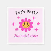 Aniversario de la Niña Rosa Sonriente Retro