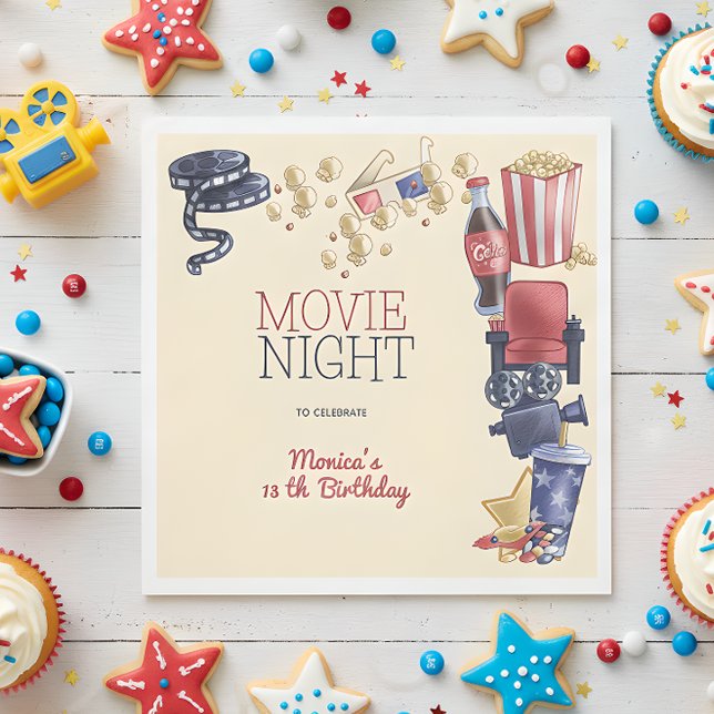 Servilleta De Papel Aniversario de la noche de la película para niños (Subido por el creador)