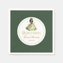 Servilleta De Papel Aniversario de la quinceanera del bosque encantado