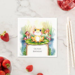 Servilleta De Papel Aniversario de la Rana de Niños Magos