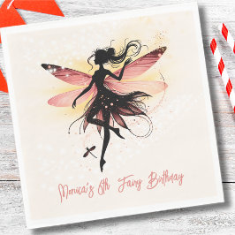 Servilleta De Papel Aniversario de la silueta de Fairy con encanto