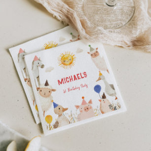 Servilleta De Papel Aniversario de los animales de granja