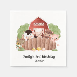 Servilleta De Papel Aniversario de los animales de la granja