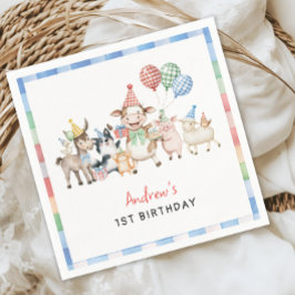 Servilleta De Papel Aniversario de los niños de los animales de la Gra