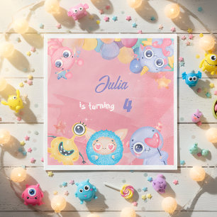 Servilleta De Papel Aniversario de los niños de pequeños monstruos