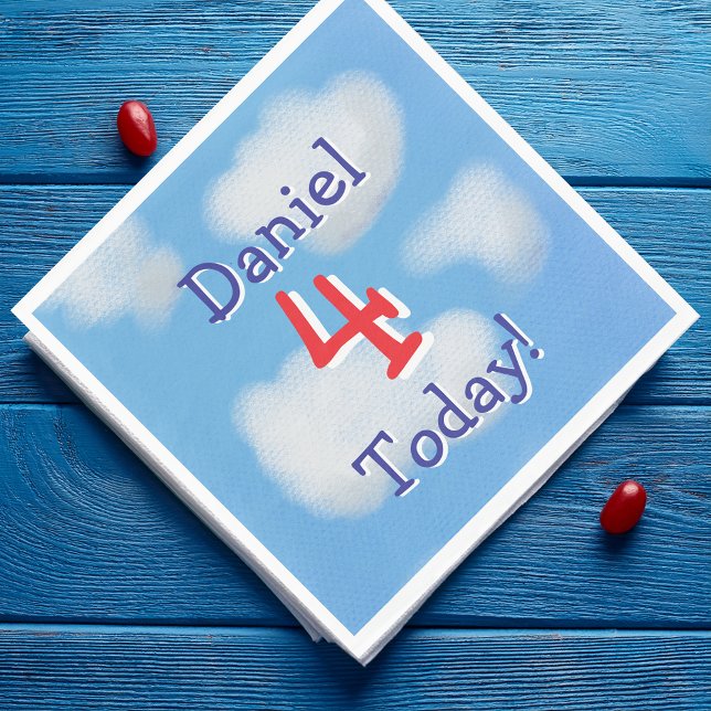 Servilleta De Papel Aniversario de los niños del Cielo Azul Cute (Subido por el creador)