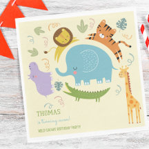 Aniversario de niños salvajes de safari