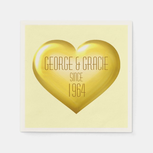 Servilleta De Papel Aniversario de Oro (Anverso)