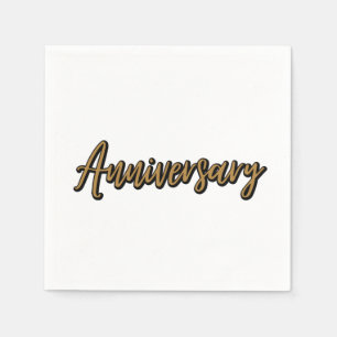Servilleta De Papel Aniversario de Oro 3 Ply Napkins