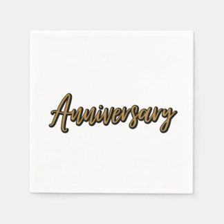 Servilleta De Papel Aniversario de Oro 3 Ply Napkins