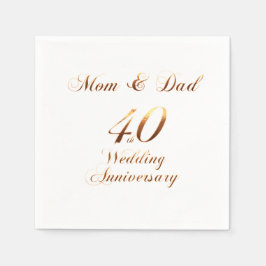 Servilleta De Papel Aniversario del 40° Aniversario del Boda Ruby