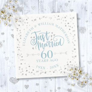 Servilleta De Papel Aniversario del 60° Boda recién casado