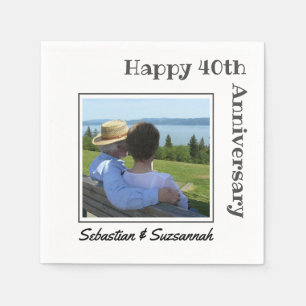 Servilleta De Papel Aniversario del Boda Especial personalizado Foto y