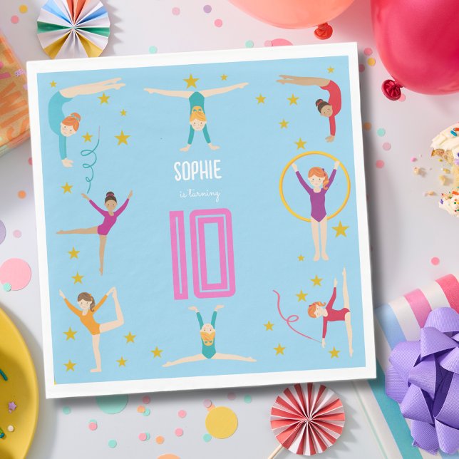 Servilleta De Papel Aniversario del chica deportivo de acrobacia y gim (Subido por el creador)