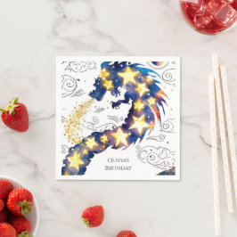 Servilleta De Papel Aniversario del Dragón Místico Encantado