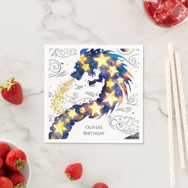 Servilleta De Papel Aniversario del Dragón Místico Encantado (In situ)