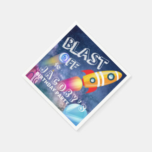 Servilleta De Papel Aniversario del espacio reducido personalizado