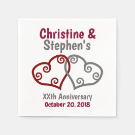 Servilleta De Papel Aniversario del hito del corazón unido