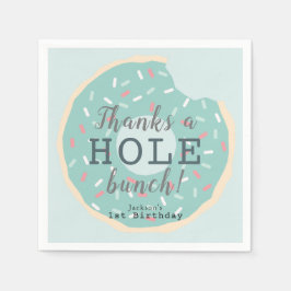 Servilleta De Papel Aniversario del niño de Donut Green de la Casa de 