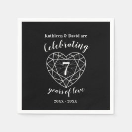 Servilleta De Papel Aniversario del ónice personalizado 7 años