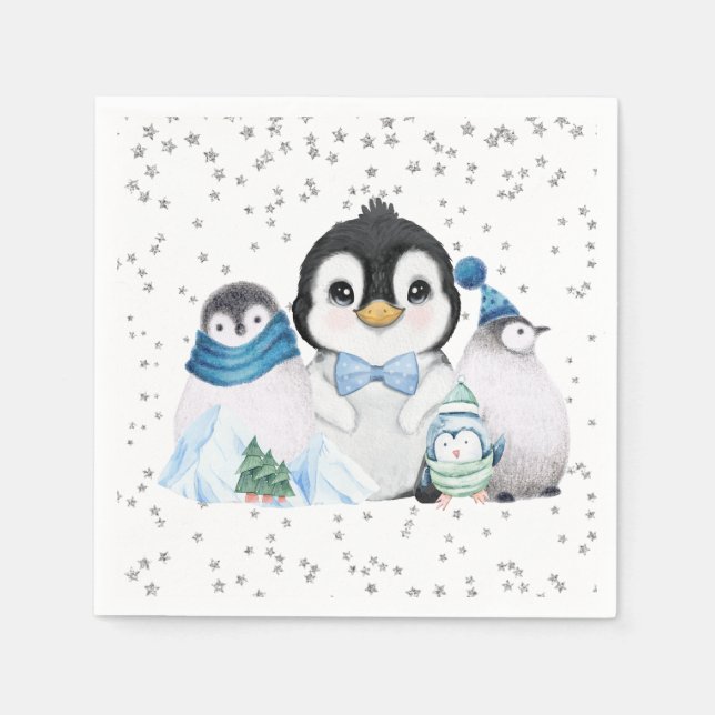 Servilleta De Papel Aniversario del Pingüino de Onederland (Anverso)