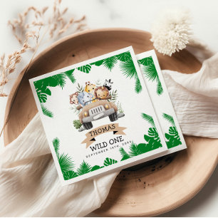 Servilleta De Papel Aniversario del Safari de la Selva Tropical