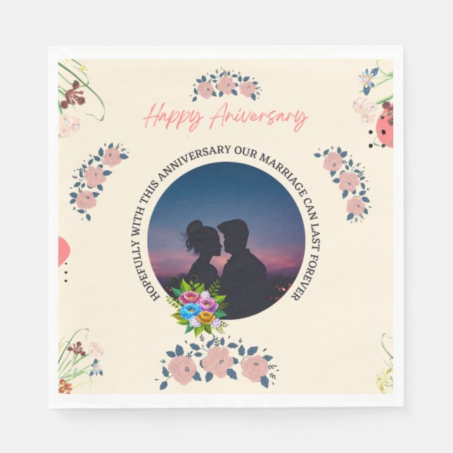 Servilleta De Papel Aniversario feliz (Anverso)