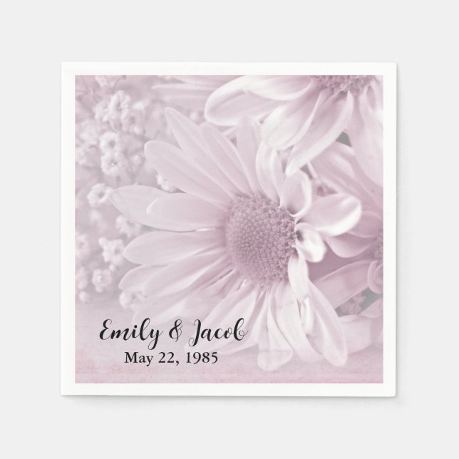 Servilleta De Papel Aniversario Fiesta Pink Daisy (Anverso)