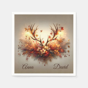 Servilleta De Papel Aniversario Otoño Deer Antler Bouquet