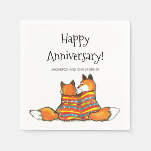 Servilleta De Papel Aniversario Personalizado personalizado de zorros
