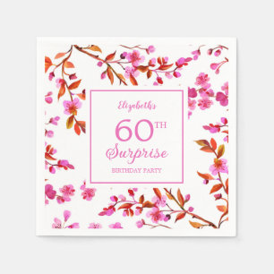 Servilleta De Papel Aniversario rosa de la sorpresa floral del floreci