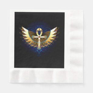Servilleta De Papel Ankh de oro con alas