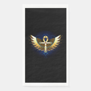 Servilleta De Papel Ankh de oro con alas