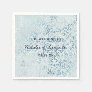 Servilleta De Papel Annabelle Vintage Azul Damask Boda Monograma