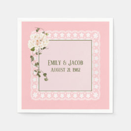 Servilleta De Papel Anniversario Lace Blanco En Rubor