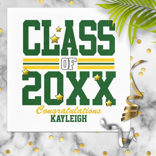 Servilleta De Papel Año de clase de graduado verde|amarillo (Subido por el creador)