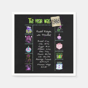 Servilleta De Papel Año de cumpleaños 1986