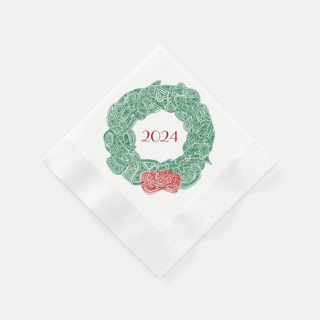 Servilleta De Papel Año de guerra de los Navidades modernos (Borde)