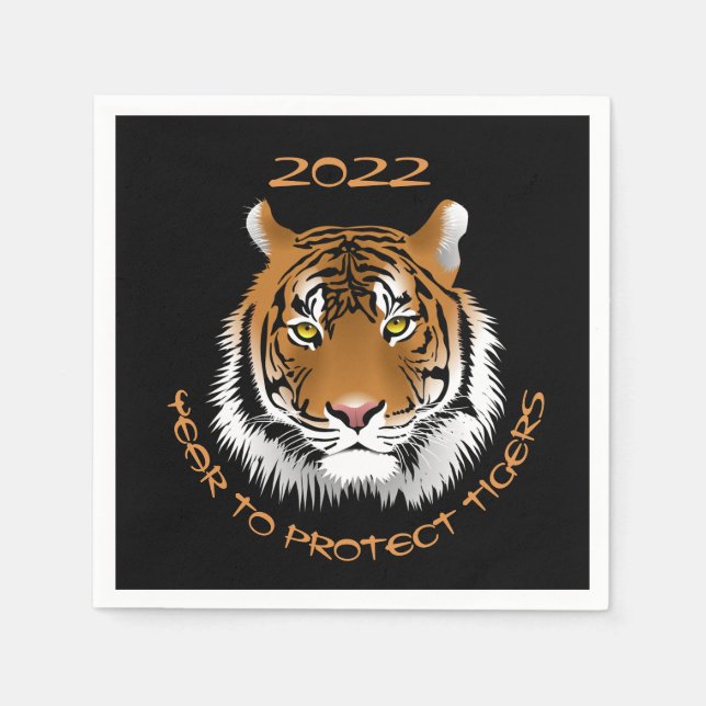 Servilleta De Papel Año de protección de los tigres 2022 (Anverso)