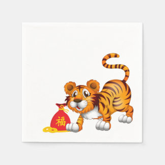 Servilleta De Papel Año del Personalizado del tigre, saco rojo