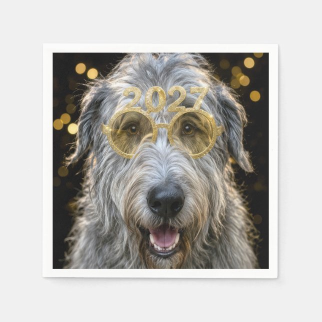 Servilleta De Papel Año Nuevo 2027 Irish Wolfhound (Anverso)