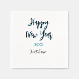 Servilleta De Papel Año nuevo azul negro audaz año simple