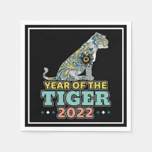 Servilleta De Papel Año Nuevo Chino 2022 - Tigre Blanco