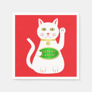Servilleta De Papel Año Nuevo Chino Gato Lucky Oriental