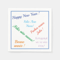 Año nuevo feliz moderno en diferentes idiomas